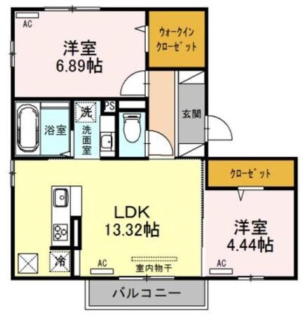 クリスタＢの物件間取画像